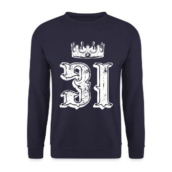 31 Couronne numérique - Sweat-shirt Unisexe - marine - Devant - Alina (178cm) & Michal (187cm)