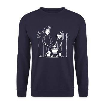 Family Happiness - This is Us in the countryside - Unisex Sweatshirt - navy - Front - Alina (178cm) & Michal (187cm)