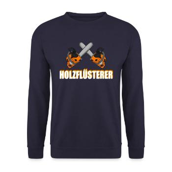 Sägen Motorsäge überkreuzt - Unisex Pullover - Navy - Vorne - Alina (178cm) & Michal (187cm)
