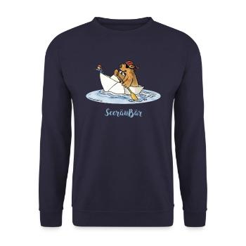 SeeräuBär - Unisex Pullover - Navy - Vorne - Alina (178cm) & Michal (187cm)