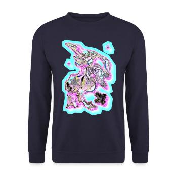 Brouillard de points - Sweat-shirt Unisexe - marine - Devant - Alina (178cm) & Michal (187cm)