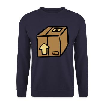 Paket Paketdienst package paquet Paketlieferung - Unisex Pullover - Navy - Vorne - Alina (178cm) & Michal (187cm)