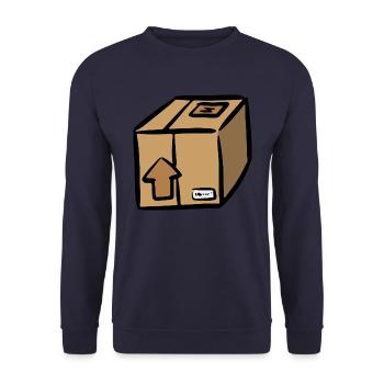 Paket Post Versand Logistik Paketbote Zusteller - Unisex Pullover - Navy - Vorne - Alina (178cm) & Michal (187cm)