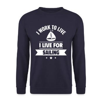 Vivre pour naviguer pour travailler - Sweat-shirt Unisexe - marine - Devant - Alina (178cm) & Michal (187cm)