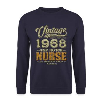 Vintage 1968 Top Notch Nurse - Unisex Pullover - Navy - Vorne - Alina (178cm) & Michal (187cm)