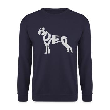 Boxer Hund - Unisex Pullover - Navy - Vorne - Alina (178cm) & Michal (187cm)