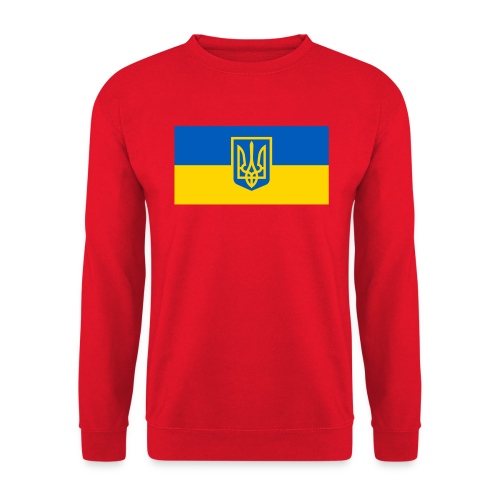 Ukraine Wappen auf Blau Gelb Flagge - Unisex Pullover