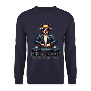 Feel the Beat - Unisex Sweatshirt - navy - Front - Alina (178cm) & Michal (187cm)