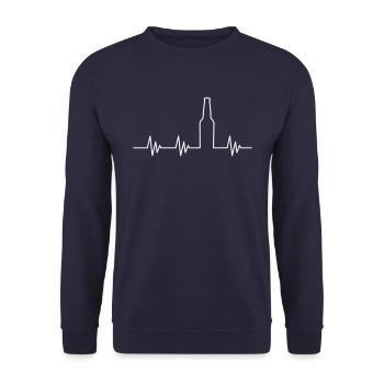 Vecteur de bière pulsation cardiaque - Sweat-shirt Unisexe - marine - Devant - Alina (178cm) & Michal (187cm)