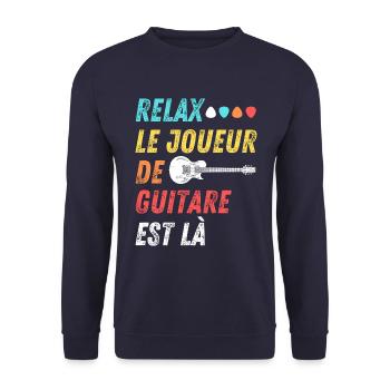 Guitariste le joueur de guitare est là cadeau - Sweat-shirt Unisexe - marine - Devant - Alina (178cm) & Michal (187cm)