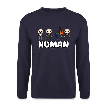 Squelette arc-en-ciel humain Mois de la fierté LGBT - Sweat-shirt Unisexe - marine - Devant - Alina (178cm) & Michal (187cm)