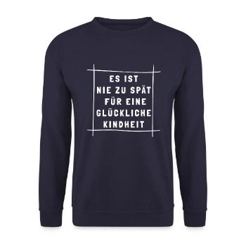 glückliche Kindheit Spass Fun - Unisex Pullover - Navy - Vorne - Alina (178cm) & Michal (187cm)