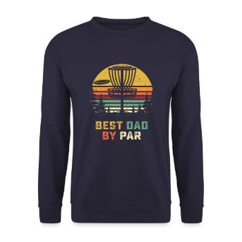 Bester Vater von Par Retro Disc Golf, Frisbee Golfer, Fr. - Unisex Pullover - Navy - Vorne - Alina (178cm) & Michal (187cm)
