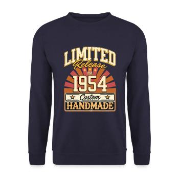 Limited 1954 Lustige Sprüche Geschenk Geburtstag - Unisex Pullover - Navy - Vorne - Alina (178cm) & Michal (187cm)