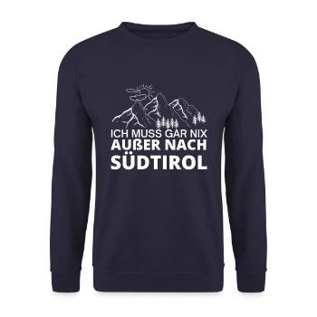 Ich muss nach südtirol - Unisex Pullover - Navy - Vorne - Alina (178cm) & Michal (187cm)