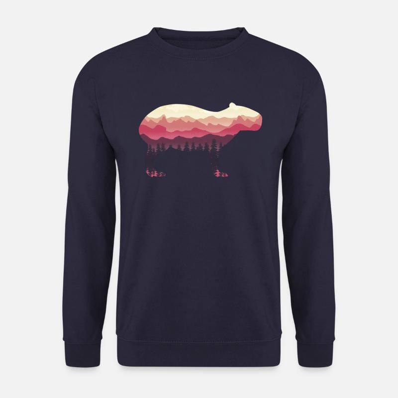 Capybara Nature Landscape - Unisex Sweatshirt - navy