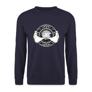 Mantarochen Hawaiianisch - Unisex Pullover - Navy - Vorne - Alina (178cm) & Michal (187cm)