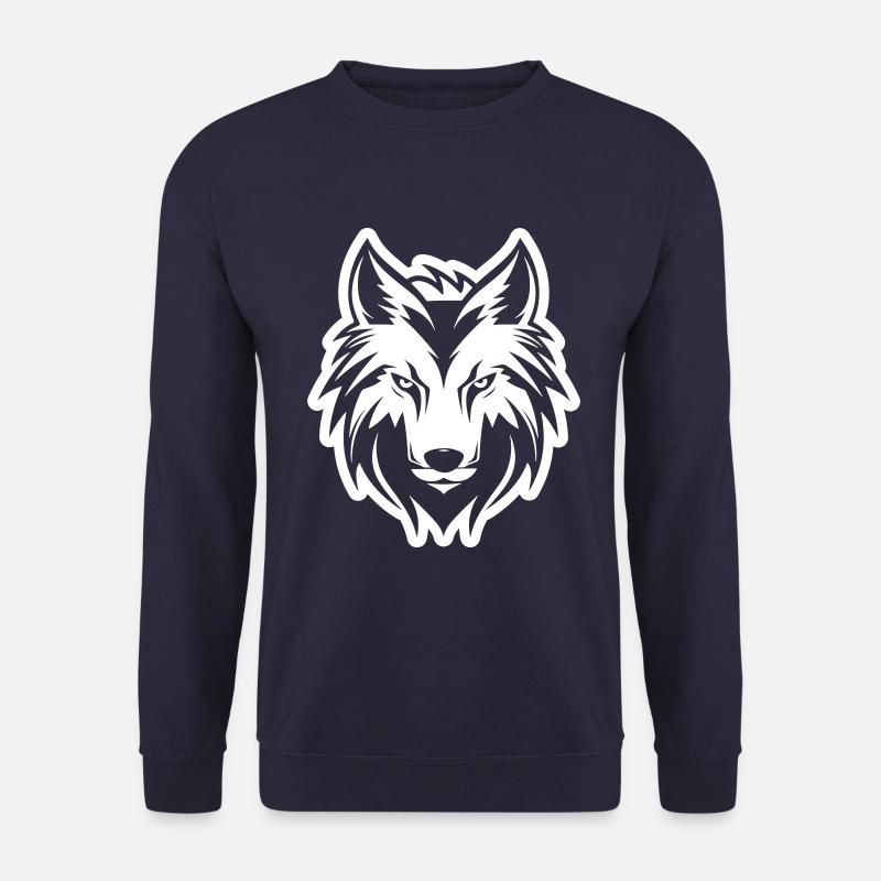 Wolf Kopf - Unisex Pullover - Navy