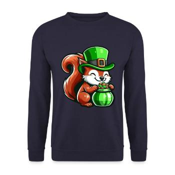Conception de bande dessinée écureuil mignon de la Saint-Patrick - Sweat-shirt Unisexe - marine - Devant - Alina (178cm) & Michal (187cm)