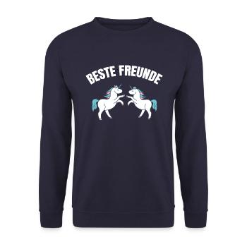 Beste Freunde - Unisex Pullover - Navy - Vorne - Alina (178cm) & Michal (187cm)