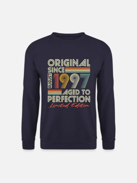 August 1997 Jahrgang Vintage Retro Geburtstag - Unisex Pullover - Navy