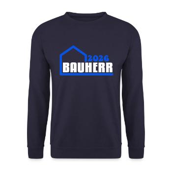 Bauherr 2026 - Unisex Pullover - Navy - Vorne - Alina (178cm) & Michal (187cm)