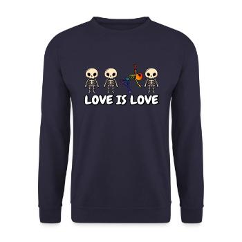 Love is love Rainbow LGBT Pride - Unisex Sweatshirt - navy - Front - Alina (178cm) & Michal (187cm)
