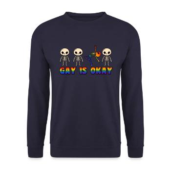 Gay is okay LGBT pride Month - Unisex Sweatshirt - navy - Front - Alina (178cm) & Michal (187cm)