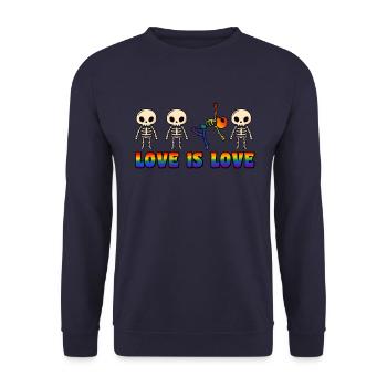 Love is love LGBT gay pride Month - Unisex Sweatshirt - navy - Front - Alina (178cm) & Michal (187cm)