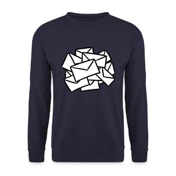 Briefe Postbote letters Briefpost Post Nachrichten - Unisex Pullover - Navy - Vorne - Alina (178cm) & Michal (187cm)