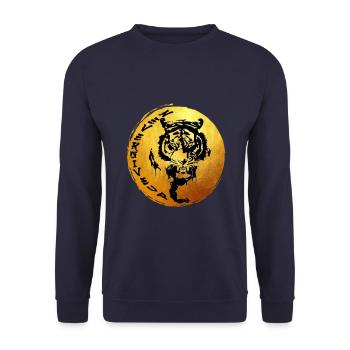 Tiger Never Give Up - Unisex Sweatshirt - navy - Front - Alina (178cm) & Michal (187cm)