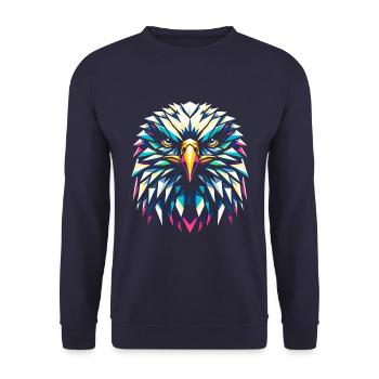 Eagle Polygon - Unisex Sweatshirt - navy - Front - Alina (178cm) & Michal (187cm)