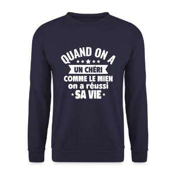 Un petit ami comme le mien - Sweat-shirt Unisexe - marine - Devant - Alina (178cm) & Michal (187cm)