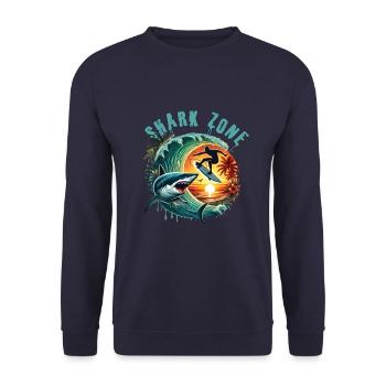 Shark Zone - Unisex Sweatshirt - navy - Front - Alina (178cm) & Michal (187cm)