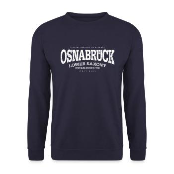 Osnabrück (white oldstyle Edt. '13) - Unisex Sweatshirt - navy - Front - Alina (178cm) & Michal (187cm)