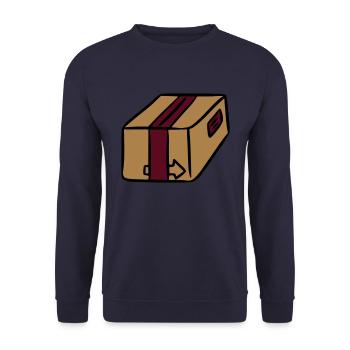 Paket Zusteller Sendung Lieferung Paketbote Post - Unisex Pullover - Navy - Vorne - Alina (178cm) & Michal (187cm)