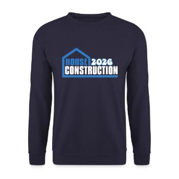 Building owner house construction 2026 - Unisex Sweatshirt - navy - Front - Alina (178cm) & Michal (187cm)