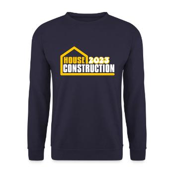 Hausbau 2023 - Unisex Pullover - Navy - Vorne - Alina (178cm) & Michal (187cm)