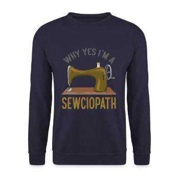 Why Yes I'm A Sewciopath Funny Sewing - Unisex Pullover - Navy - Vorne - Alina (178cm) & Michal (187cm)
