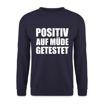 Positiv Auf Müde Getestet - Unisex Pullover - Navy - Vorne - Alina (178cm) & Michal (187cm)