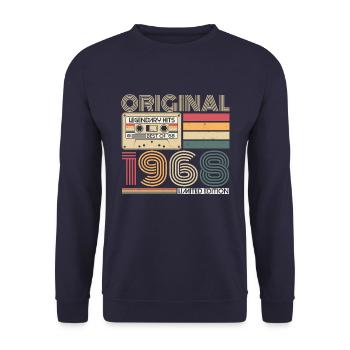 1968 vintage rétro vintage cadeau d’anniversaire - Sweat-shirt Unisexe - marine - Devant - Alina (178cm) & Michal (187cm)