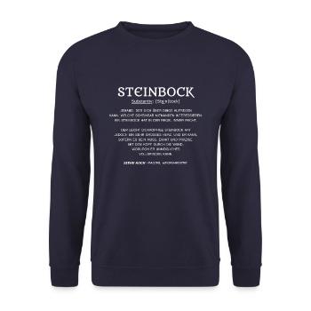 Steinbock Definition - Unisex Pullover - Navy - Vorne - Alina (178cm) & Michal (187cm)