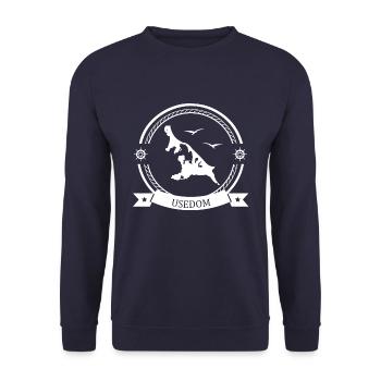 Ventilateur Usedom - vacances en mer Baltique - cadeau - Sweat-shirt Unisexe - marine - Devant - Alina (178cm) & Michal (187cm)