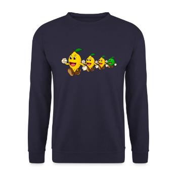 Lemon family duck march with a lime - Unisex Sweatshirt - navy - Front - Alina (178cm) & Michal (187cm)