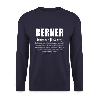 Berner Beschreibung - Unisex Pullover - Navy - Vorne - Alina (178cm) & Michal (187cm)
