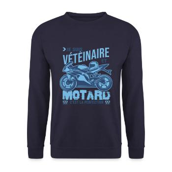 motard parfait vétéinaire parfait - Sweat-shirt Unisexe - marine - Devant - Alina (178cm) & Michal (187cm)