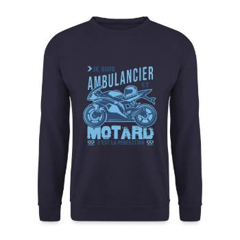 motard parfait ambulancier parfait - Sweat-shirt Unisexe - marine - Devant - Alina (178cm) & Michal (187cm)