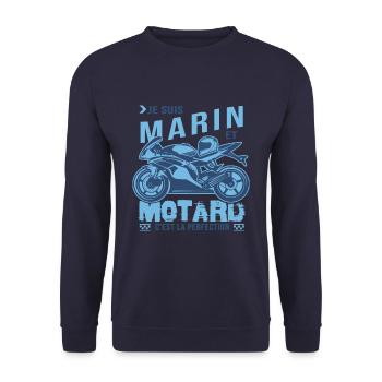 motard parfait marin parfait - Sweat-shirt Unisexe - marine - Devant - Alina (178cm) & Michal (187cm)