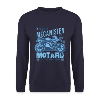 motard parfait mécanisien parfait - Sweat-shirt Unisexe - marine - Devant - Alina (178cm) & Michal (187cm)