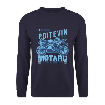 motard parfait poitevin parfait - Sweat-shirt Unisexe - marine - Devant - Alina (178cm) & Michal (187cm)